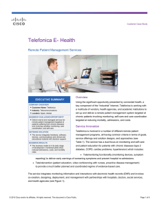 Telefonica E- Health  Remote Patient Management Services Overview