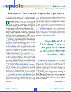15 Leadership Characteristics inspired by Pope Francis