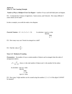 Algebra II Notes 3.3  The Counting Principle