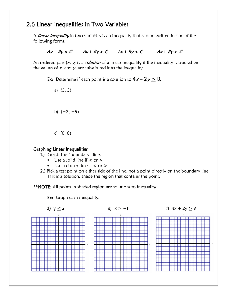 Algebra 2 Graphing Linear Inequalities Practice Answer Key / Document 11908513