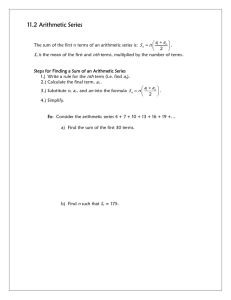 11.2 Arithmetic Series S nth