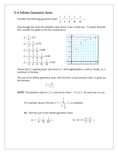 11.4 Infinite Geometric Series