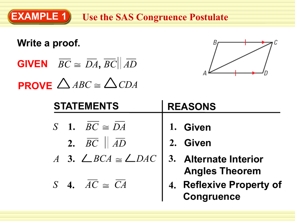 sas congruence theorem