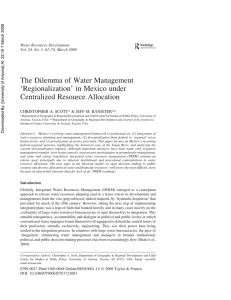 The Dilemma of Water Management ‘Regionalization’ in Mexico under Centralized Resource Allocation