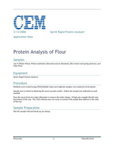 Protein Analysis of Flour Samples 3/13/2008