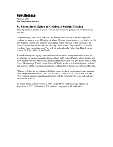 News Release St. Simon Stock School to Celebrate Solemn Blessing