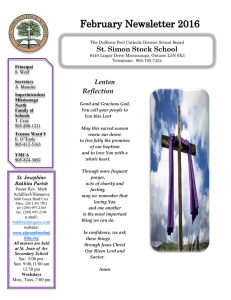 St. Simon Stock School Lenten Reflection