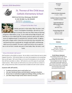 St. Therese of the Child Jesus Catholic Elementary School  January 2016 Newsletter