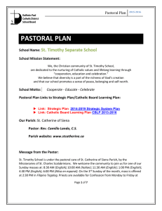 PASTORAL PLAN  Pastoral Plan School Name: