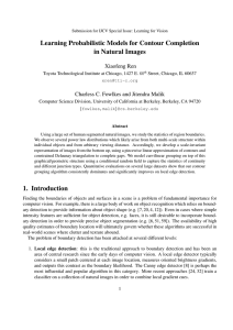 Learning Probabilistic Models for Contour Completion in Natural Images Xiaofeng Ren