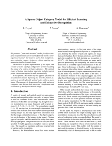 A Sparse Object Category Model for Efficient Learning and Exhaustive Recognition