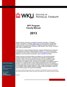 2013 DPT Program Faculty Manual