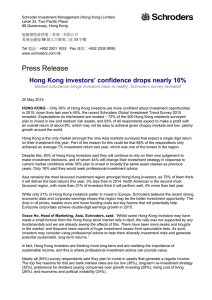 Schroder Investment Management (Hong Kong) Limited Level 33, Two Pacific Place