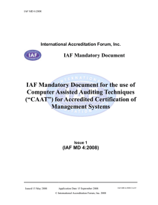 IAF Mandatory Document for the use of Computer Assisted Auditing Techniques