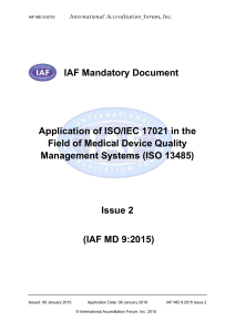 IAF Mandatory Document  Application of ISO/IEC 17021 in the