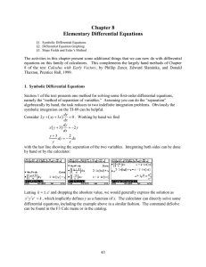 Chapter 8 Elementary Differential Equations