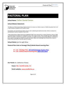 PASTORAL PLAN  Pastoral Plan School Name: