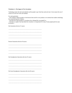 Worksheet A: The Impact of New Inventions