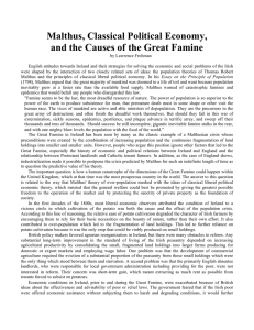 Malthus, Classical Political Economy, and the Causes of the Great Famine