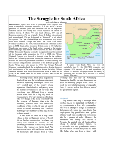The Struggle for South Africa  by Lerole David Mametja