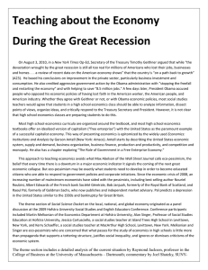 Teaching about the Economy During the Great Recession