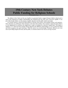 19th Century New York Debates Public Funding for Religious Schools