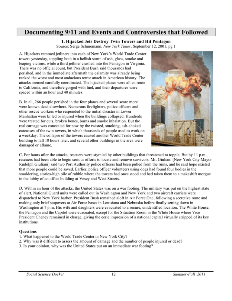 september 11 2001 research paper