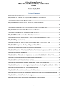 Table of Contents  Office of Human Research