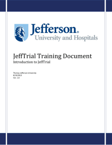 JeffTrial Training Document Introduction to JeffTrial