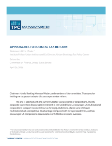 APPROACHES TO BUSINESS TAX REFORM
