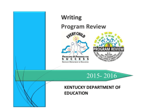 2015- 2016 Writing Program Review KENTUCKY DEPARTMENT OF