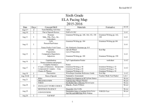 Sixth Grade ELA Pacing Map 2015-2016
