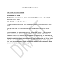Notice of Meeting/Workshop Hearing DEPARTMENT OF FINANCIAL SERVICES