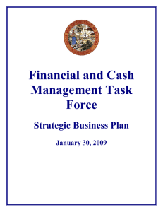 Financial and Cash Management Task Force Strategic Business Plan