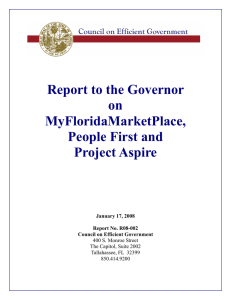 Report to the Governor on MyFloridaMarketPlace, People First and