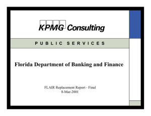 Florida Department of Banking and Finance FLAIR Replacement Report - Final 8-Mar-2001