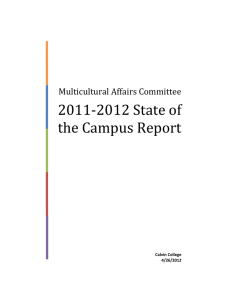 2011-2012 State of the Campus Report  Multicultural Affairs Committee