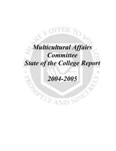 Multicultural Affairs Committee State of the College Report