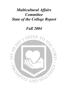 Multicultural Affairs Committee State of the College Report