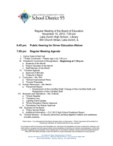 Regular Meeting of the Board of Education