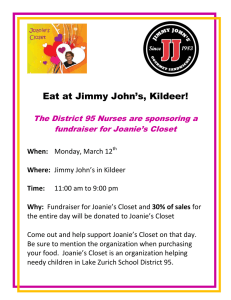 Eat at Jimmy John’s, Kildeer! fundraiser for Joanie’s Closet