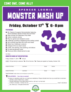 Monster Mash Up  6 Friday, October 17