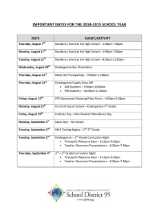 IMPORTANT DATES FOR THE 2014-2015 SCHOOL YEAR  DATE EVENT/ACTIVITY
