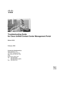Troubleshooting Guide for Cisco Unified Contact Center Management Portal Release 8.0(1)
