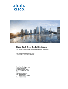 Cisco CAD Error Code Dictionary
