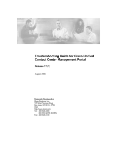 Troubleshooting Guide for Cisco Unified Contact Center Management Portal  Release 7.1(1)