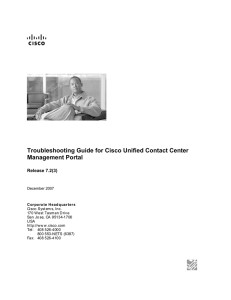 Troubleshooting Guide for Cisco Unified Contact Center Management Portal Release 7.2(3)
