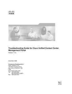 Troubleshooting Guide for Cisco Unified Contact Center Management Portal