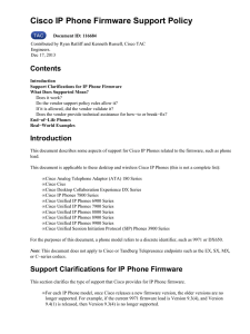 Cisco IP Phone Firmware Support Policy Contents