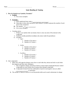 Ionic Bonding &amp; Naming different element